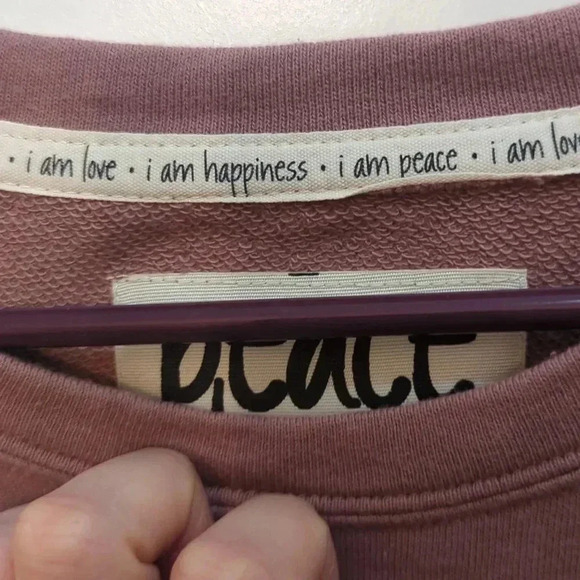 Peace Love World French Terry Pullover Sweatshirt Wistful Mauve - Picture 9 of 10